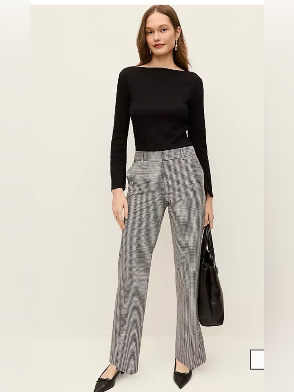 Ann Taylor The Jayne Curvy Gingham Dress Pants in tan and lilac